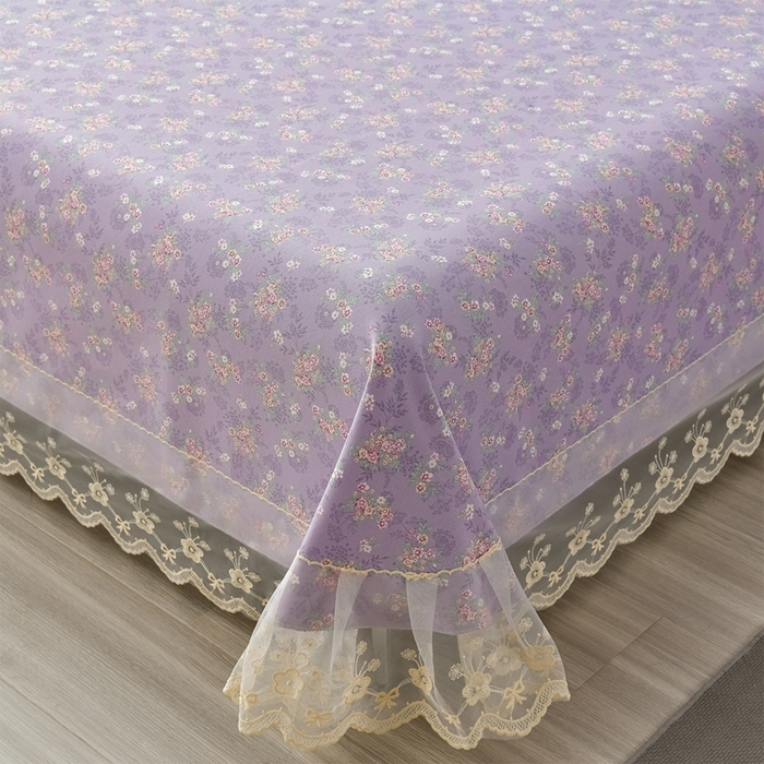 91家纺网 家纺一手货源 找家纺 星窝家纺 2026新款花边老粗布凉席三件套 绮梦韵彩