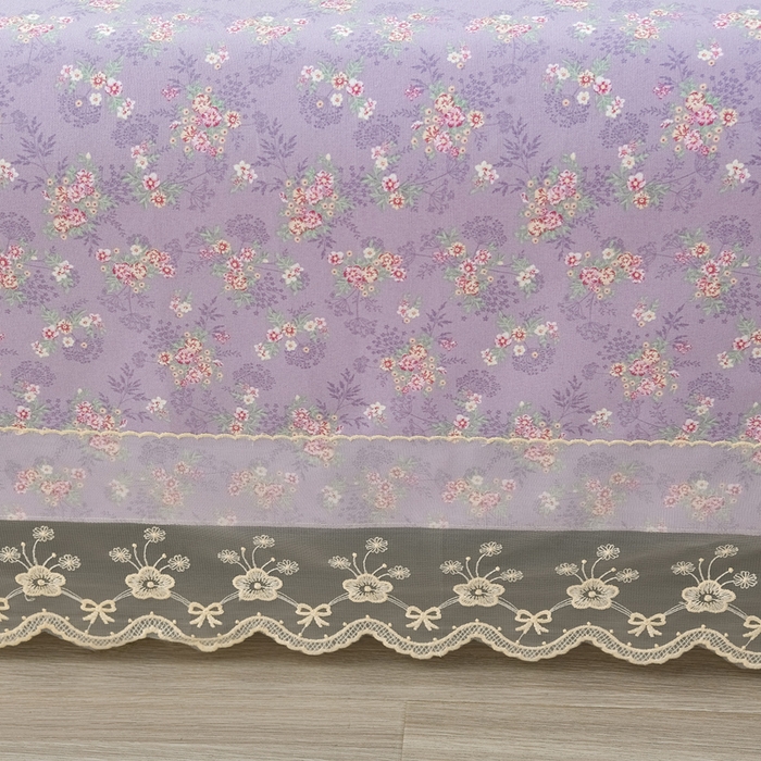 91家纺网 家纺一手货源 找家纺 星窝家纺 2026新款花边老粗布凉席三件套 绮梦韵彩