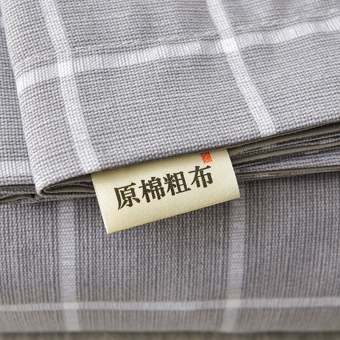 91家纺网 家纺一手货源 找家纺 星窝家纺 2026新款花边老粗布凉席三件套 浅灰雅格