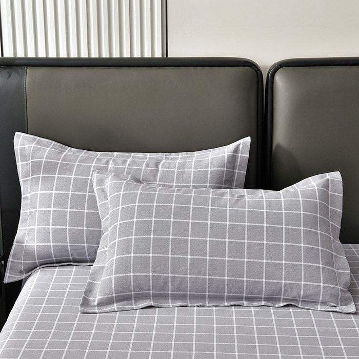 91家纺网 家纺一手货源 找家纺 星窝家纺 2026新款花边老粗布凉席三件套 浅灰雅格