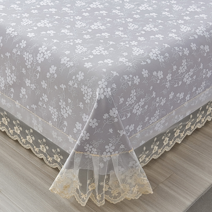 91家纺网 家纺一手货源 找家纺 星窝家纺 2026新款花边老粗布凉席三件套 沁风花巷