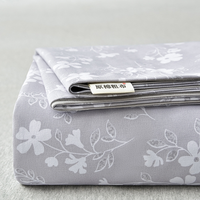 91家纺网 家纺一手货源 找家纺 星窝家纺 2026新款花边老粗布凉席三件套 沁风花巷