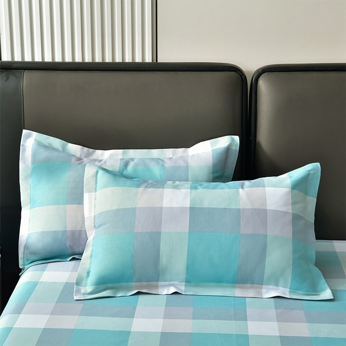 91家纺网 家纺一手货源 找家纺 星窝家纺 2026新款花边老粗布凉席三件套 青春活力-蓝