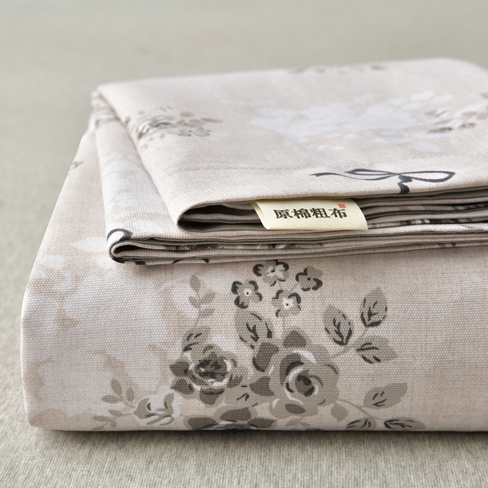 91家纺网 家纺一手货源 找家纺 星窝家纺 2026新款花边老粗布凉席三件套 若瑄