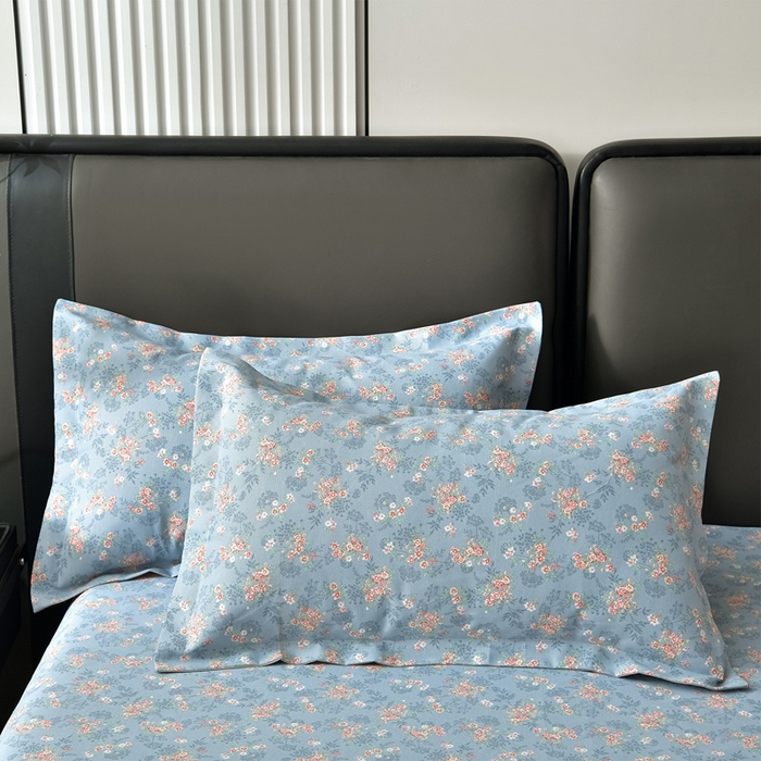 91家纺网 家纺一手货源 找家纺 星窝家纺 2026新款花边老粗布凉席三件套 山樱漫语-灰