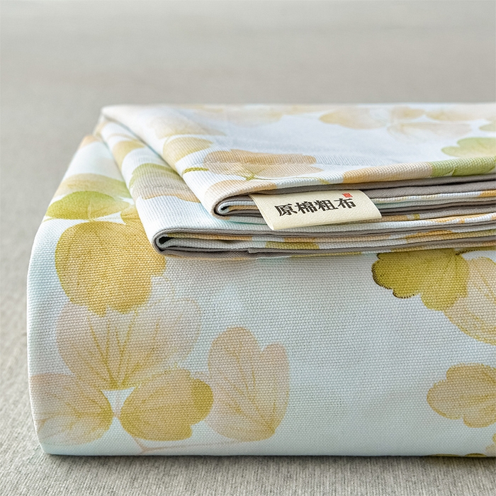 91家纺网 家纺一手货源 找家纺 星窝家纺 2026新款花边老粗布凉席三件套 宛若黎光-绿