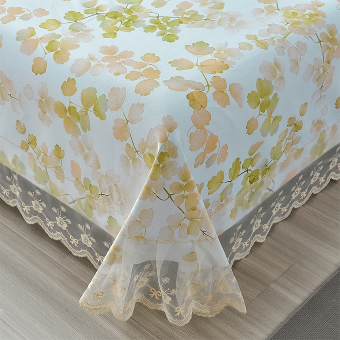 91家纺网 家纺一手货源 找家纺 星窝家纺 2026新款花边老粗布凉席三件套 宛若黎光-绿