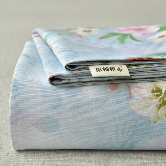 91家纺网 家纺一手货源 找家纺 星窝家纺 2026新款花边老粗布凉席三件套 微澜