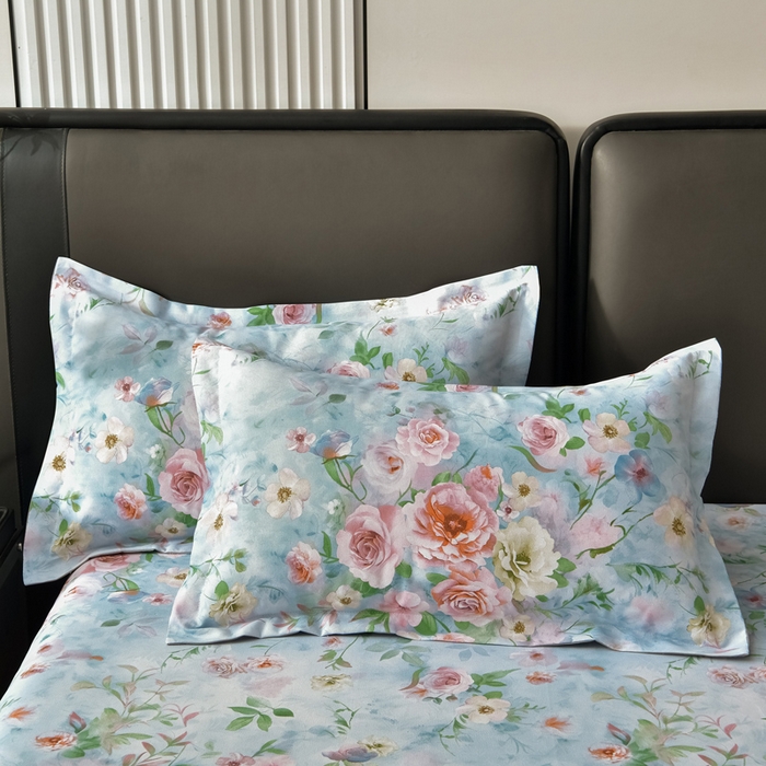 91家纺网 家纺一手货源 找家纺 星窝家纺 2026新款花边老粗布凉席三件套 微澜