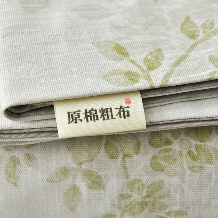 91家纺网 家纺一手货源 找家纺 星窝家纺 2026新款花边老粗布凉席三件套 香颂花影-绿
