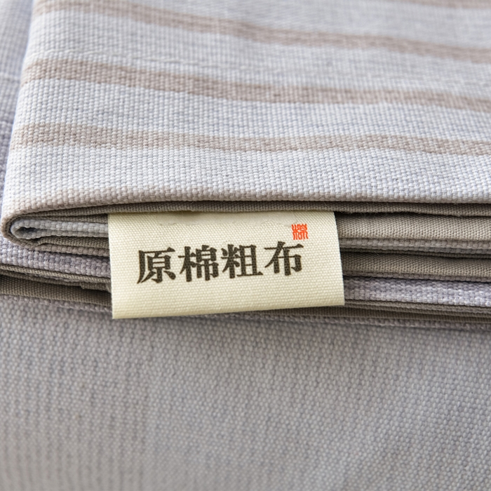 91家纺网 家纺一手货源 找家纺 星窝家纺 2026新款花边老粗布凉席三件套 星辰-灰