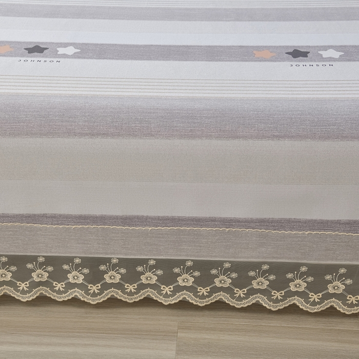 91家纺网 家纺一手货源 找家纺 星窝家纺 2026新款花边老粗布凉席三件套 星辰-灰