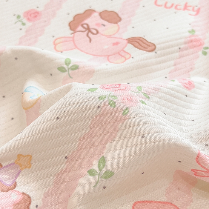 91家纺网 家纺一手货源 找家纺 莱米家纺 2026新款斜纹凉感床席冰豆豆系列 彩色木马