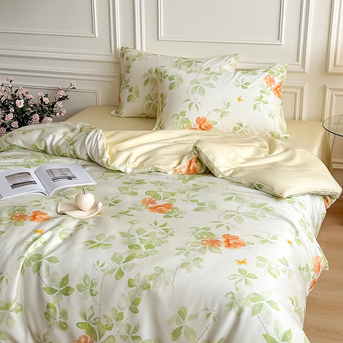 91家纺网 家纺一手货源 找家纺 Mr.pig猪先生水洗棉 2026新款A类天丝莱赛尔数码印花四件套夏季凉感丝滑被套床单床上用品（展示价格为控价，实际价格请联系客服） 琉夏