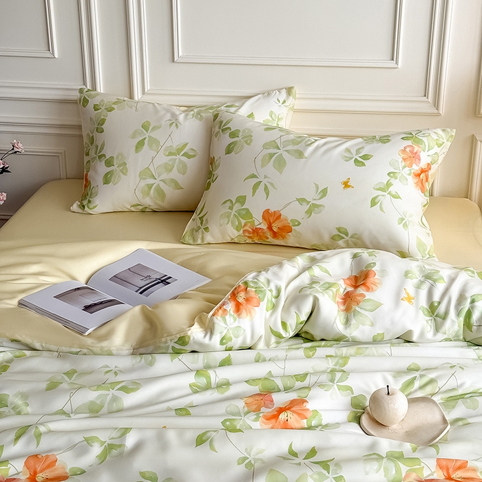 91家纺网 家纺一手货源 找家纺 Mr.pig猪先生水洗棉 2026新款A类天丝莱赛尔数码印花四件套夏季凉感丝滑被套床单床上用品（展示价格为控价，实际价格请联系客服） 琉夏