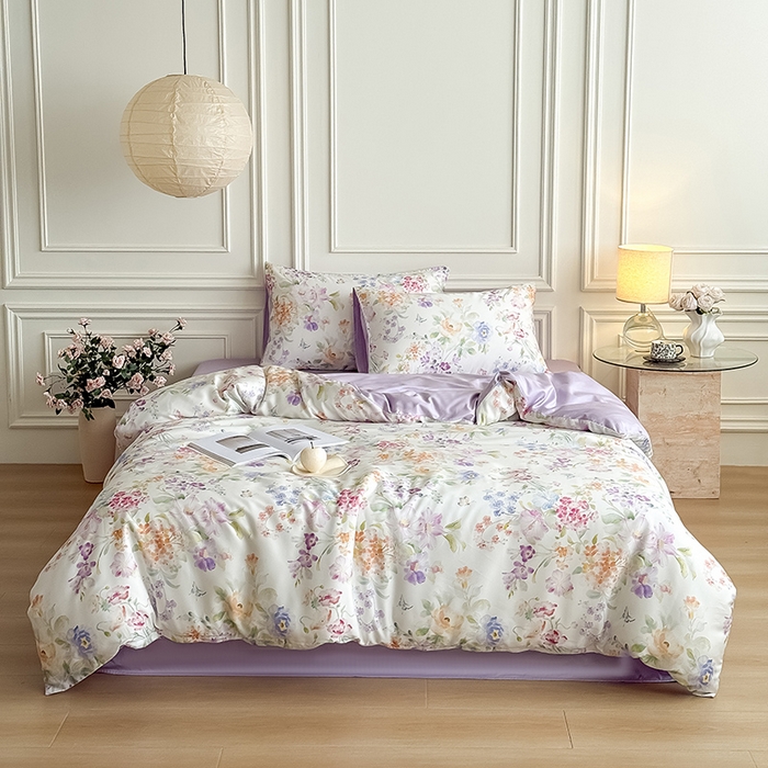 91家纺网 家纺一手货源 找家纺 Mr.pig猪先生水洗棉 2026新款A类天丝莱赛尔数码印花四件套夏季凉感丝滑被套床单床上用品（展示价格为控价，实际价格请联系客服） 轻漾花居