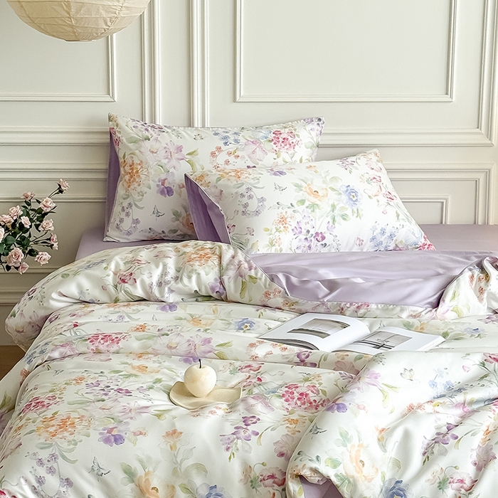 91家纺网 家纺一手货源 找家纺 Mr.pig猪先生水洗棉 2026新款A类天丝莱赛尔数码印花四件套夏季凉感丝滑被套床单床上用品（展示价格为控价，实际价格请联系客服） 轻漾花居