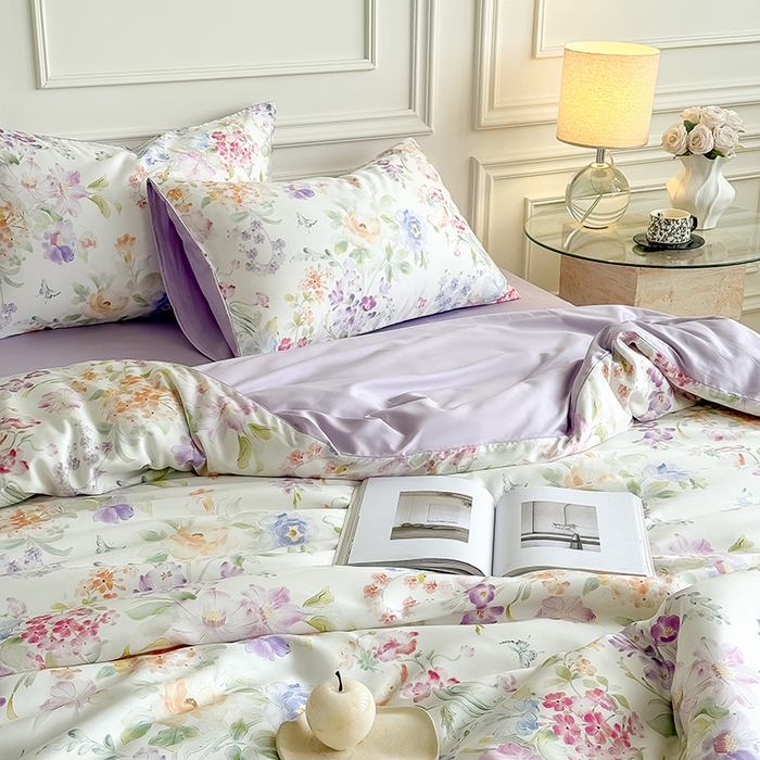 91家纺网 家纺一手货源 找家纺 Mr.pig猪先生水洗棉 2026新款A类天丝莱赛尔数码印花四件套夏季凉感丝滑被套床单床上用品（展示价格为控价，实际价格请联系客服） 轻漾花居