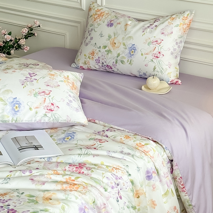 91家纺网 家纺一手货源 找家纺 Mr.pig猪先生水洗棉 2026新款A类天丝莱赛尔数码印花四件套夏季凉感丝滑被套床单床上用品（展示价格为控价，实际价格请联系客服） 轻漾花居