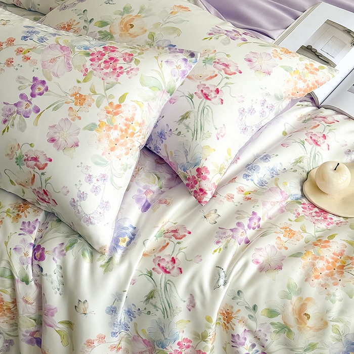 91家纺网 家纺一手货源 找家纺 Mr.pig猪先生水洗棉 2026新款A类天丝莱赛尔数码印花四件套夏季凉感丝滑被套床单床上用品（展示价格为控价，实际价格请联系客服） 轻漾花居