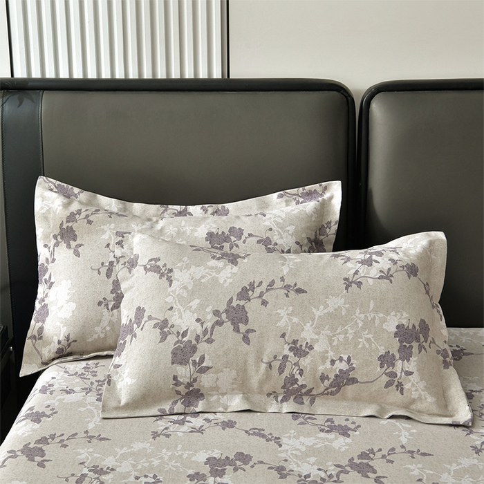 91家纺网 家纺一手货源 找家纺 星窝家纺 2026新款花边老粗布凉席三件套 烟紫花影