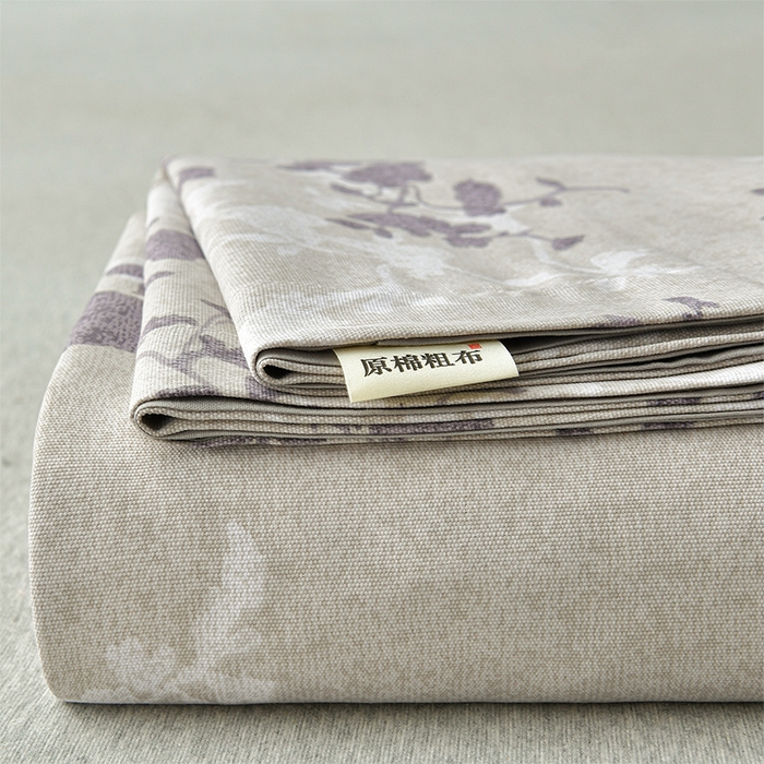 91家纺网 家纺一手货源 找家纺 星窝家纺 2026新款花边老粗布凉席三件套 烟紫花影