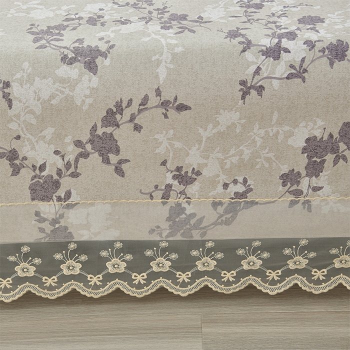 91家纺网 家纺一手货源 找家纺 星窝家纺 2026新款花边老粗布凉席三件套 烟紫花影