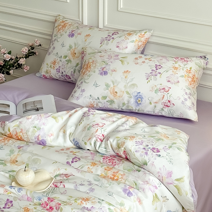 91家纺网 家纺一手货源 找家纺 Mr.pig猪先生水洗棉 2026新款A类天丝莱赛尔数码印花四件套夏季凉感丝滑被套床单床上用品（展示价格为控价，实际价格请联系客服） 轻漾花居