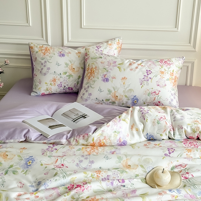 91家纺网 家纺一手货源 找家纺 Mr.pig猪先生水洗棉 2026新款A类天丝莱赛尔数码印花四件套夏季凉感丝滑被套床单床上用品（展示价格为控价，实际价格请联系客服） 轻漾花居