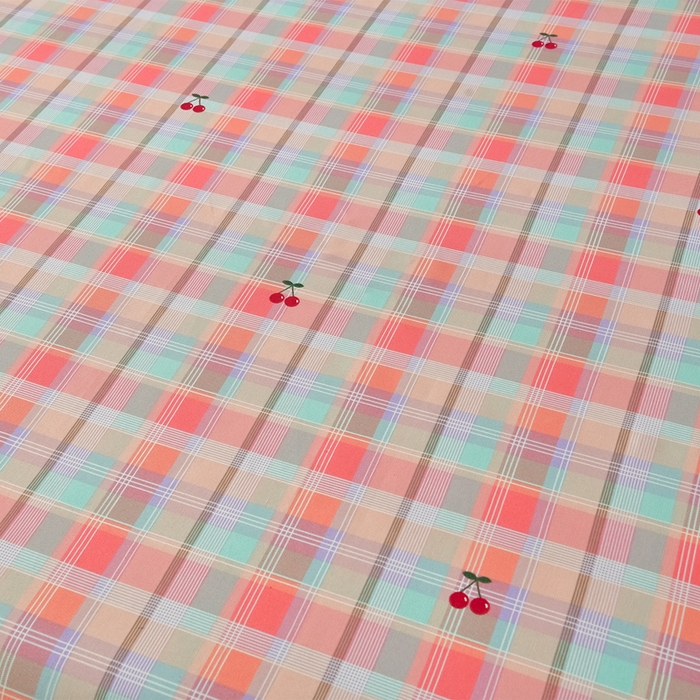 91家纺网 家纺一手货源 找家纺 星窝家纺 2026新款花边老粗布凉席三件套 樱桃格-绿