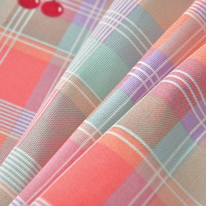 91家纺网 家纺一手货源 找家纺 星窝家纺 2026新款花边老粗布凉席三件套 樱桃格-绿