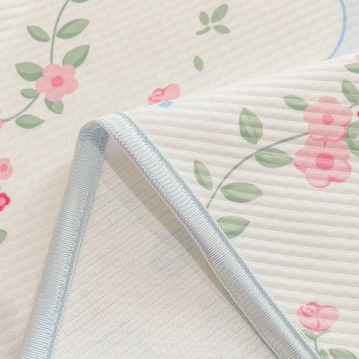 91家纺网 家纺一手货源 找家纺 莱米家纺 2026新款斜纹凉感床席冰豆豆系列 花仙子