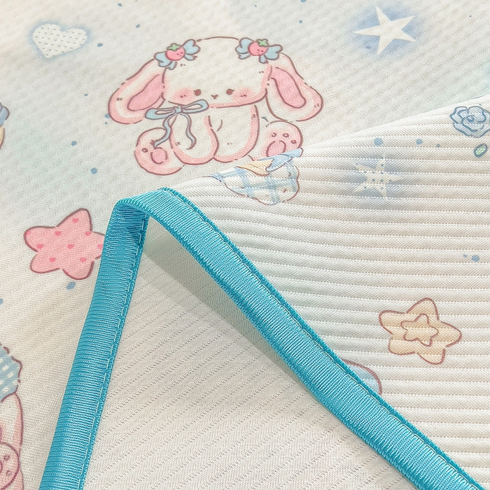 91家纺网 家纺一手货源 找家纺 莱米家纺 2026新款斜纹凉感床席冰豆豆系列 萌宠甜兔