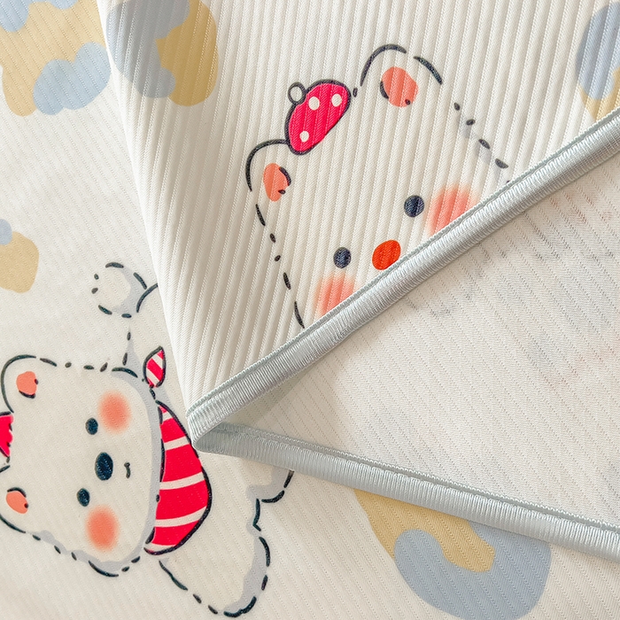 91家纺网 家纺一手货源 找家纺 莱米家纺 2026新款斜纹凉感床席冰豆豆系列 泡芙小狗