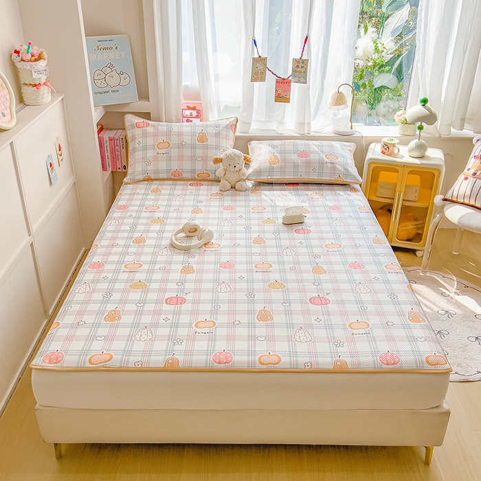 91家纺网 家纺一手货源 找家纺 莱米家纺 2026新款斜纹凉感床席冰豆豆系列 小南瓜