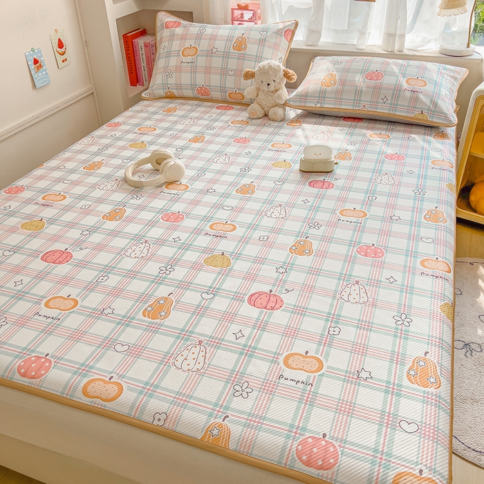 91家纺网 家纺一手货源 找家纺 莱米家纺 2026新款斜纹凉感床席冰豆豆系列 小南瓜