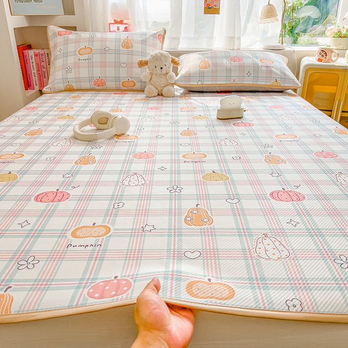 91家纺网 家纺一手货源 找家纺 莱米家纺 2026新款斜纹凉感床席冰豆豆系列 小南瓜