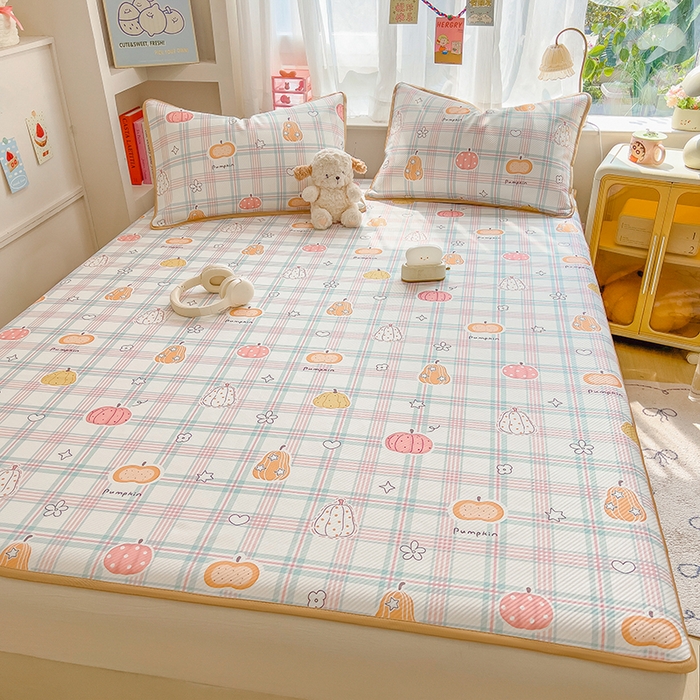 91家纺网 家纺一手货源 找家纺 莱米家纺 2026新款斜纹凉感床席冰豆豆系列 小南瓜