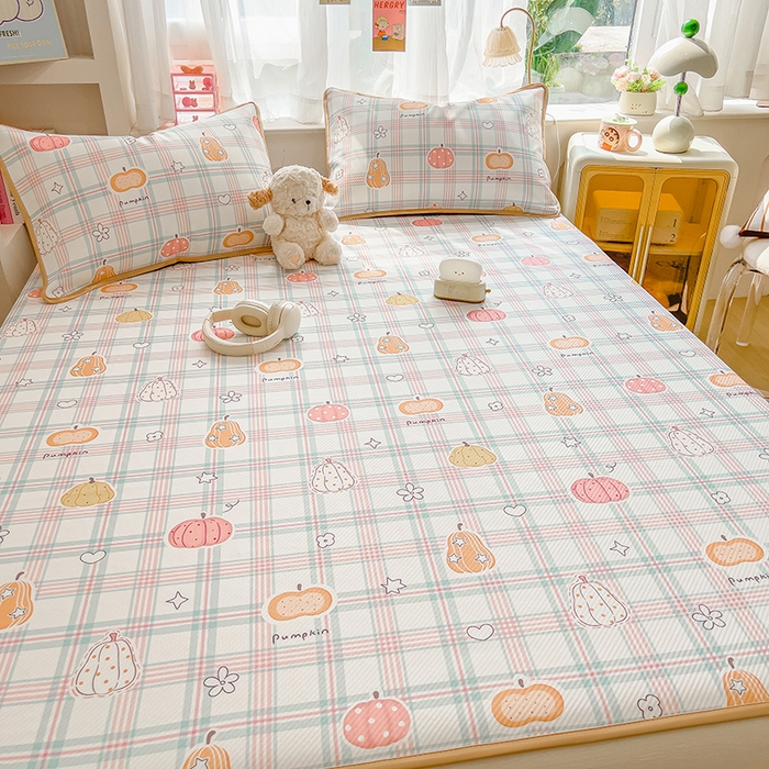 91家纺网 家纺一手货源 找家纺 莱米家纺 2026新款斜纹凉感床席冰豆豆系列 小南瓜