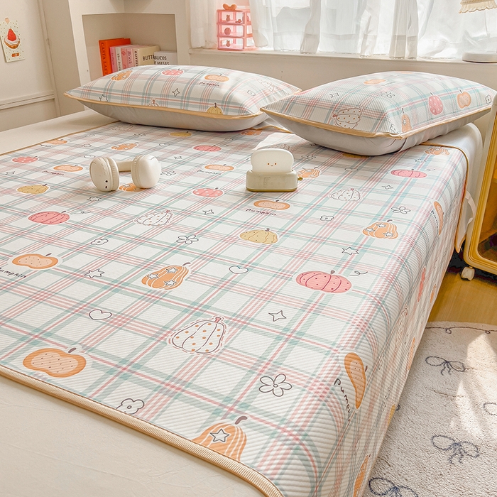 91家纺网 家纺一手货源 找家纺 莱米家纺 2026新款斜纹凉感床席冰豆豆系列 小南瓜