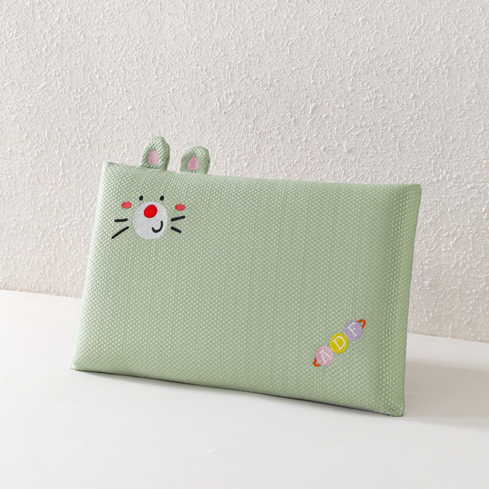 91家纺网 家纺一手货源 找家纺 织布人 2026新款枕芯夏季凉感可拆洗幼儿园儿童枕头学生宿舍专用枕套+枕芯 凉感甜心小艾-绿色