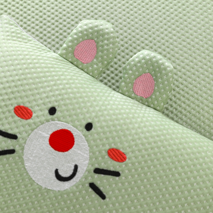 91家纺网 家纺一手货源 找家纺 织布人 2026新款枕芯夏季凉感可拆洗幼儿园儿童枕头学生宿舍专用枕套+枕芯 凉感甜心小艾-绿色