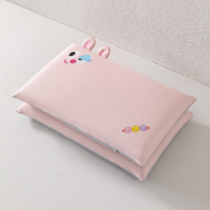91家纺网 家纺一手货源 找家纺 织布人 2026新款枕芯夏季凉感可拆洗幼儿园儿童枕头学生宿舍专用枕套+枕芯 凉感甜心小熊-粉色