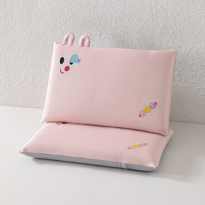 91家纺网 家纺一手货源 找家纺 织布人 2026新款枕芯夏季凉感可拆洗幼儿园儿童枕头学生宿舍专用枕套+枕芯 凉感甜心小熊-粉色