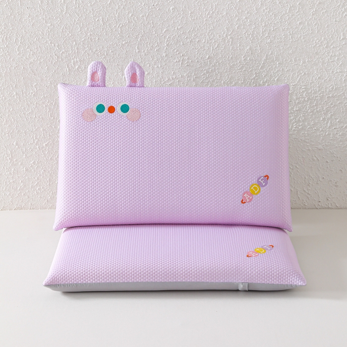 91家纺网 家纺一手货源 找家纺 织布人 2026新款枕芯夏季凉感可拆洗幼儿园儿童枕头学生宿舍专用枕套+枕芯 凉感甜心小萌-紫色