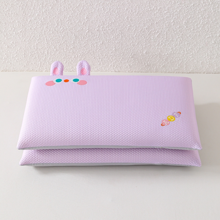 91家纺网 家纺一手货源 找家纺 织布人 2026新款枕芯夏季凉感可拆洗幼儿园儿童枕头学生宿舍专用枕套+枕芯 凉感甜心小萌-紫色