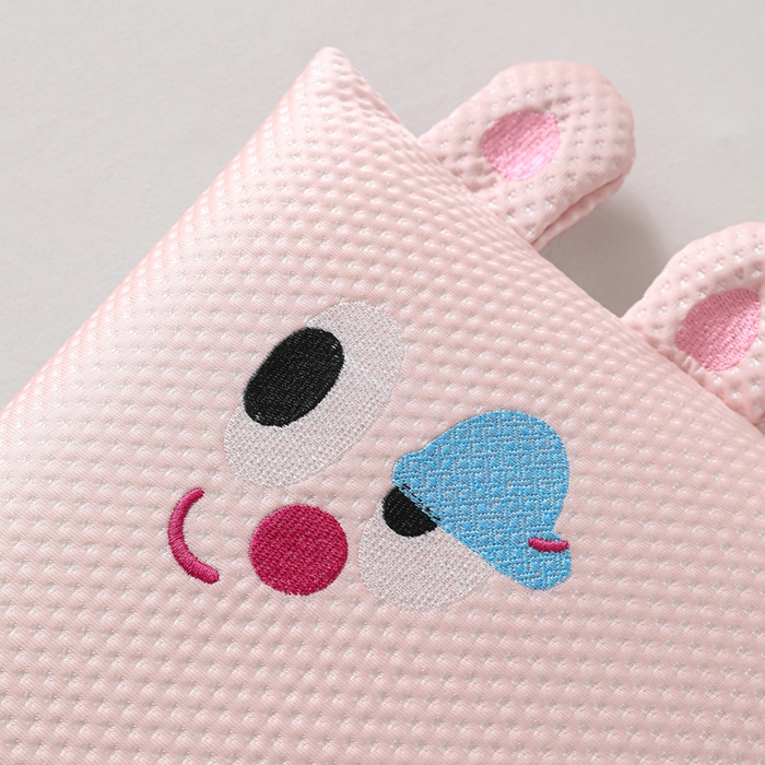 91家纺网 家纺一手货源 找家纺 织布人 2026新款枕芯夏季凉感可拆洗幼儿园儿童枕头学生宿舍专用枕套+枕芯 凉感甜心小熊-粉色