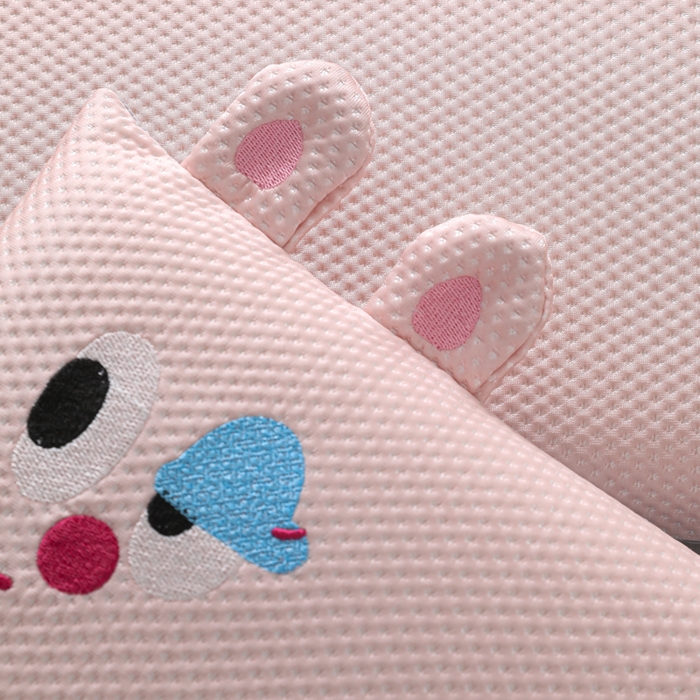 91家纺网 家纺一手货源 找家纺 织布人 2026新款枕芯夏季凉感可拆洗幼儿园儿童枕头学生宿舍专用枕套+枕芯 凉感甜心小熊-粉色