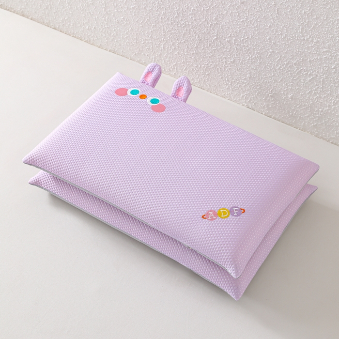91家纺网 家纺一手货源 找家纺 织布人 2026新款枕芯夏季凉感可拆洗幼儿园儿童枕头学生宿舍专用枕套+枕芯 凉感甜心小萌-紫色