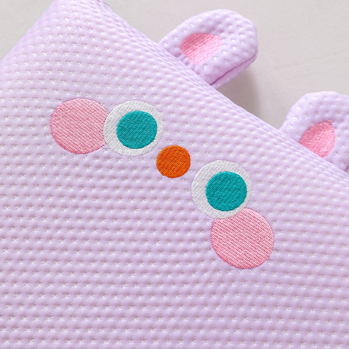 91家纺网 家纺一手货源 找家纺 织布人 2026新款枕芯夏季凉感可拆洗幼儿园儿童枕头学生宿舍专用枕套+枕芯 凉感甜心小萌-紫色